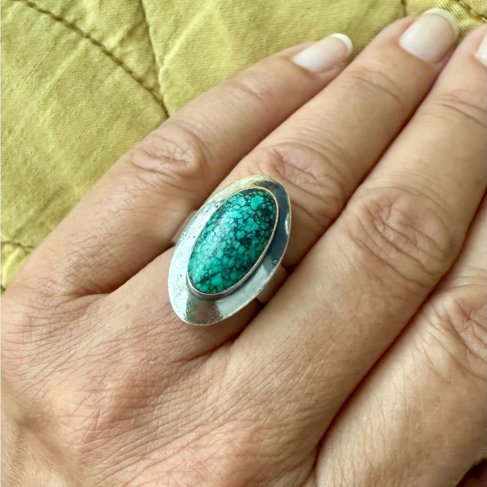 Damale Turquoise and Sterling Silver Statement Ring